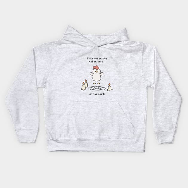 Cute Seance Chicken Kids Hoodie by pbanddoodles